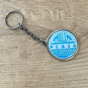 Vintage Plaza Hotel Atlantic City Boardwalk Room Keychain Art Deco 80s
